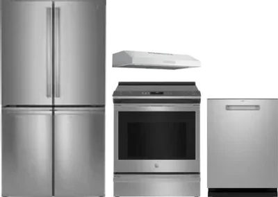 4 Piece Package Includes Refrigerator, Range, Hood And Dishwasher